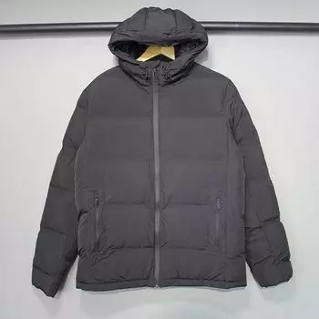 Label Cutting Lightweight Warm Hooded Black Zipper Windproof Black XS(165/84A)