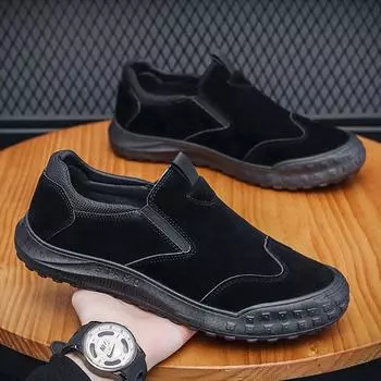 Labor insurance shoes men s shoes 2025 autumn new soft-soled soft-faced casual one-pedal men s casual work shoes flat shoes 39