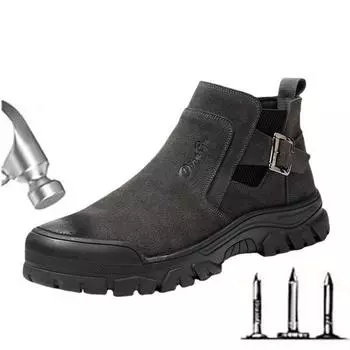 Labor protection shoes for men hit and stabproof work site welding welder steel baotou fireproof flower winter D51 38 верблюд