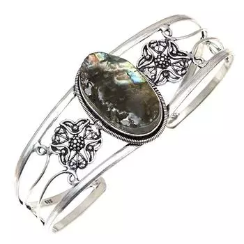 Labradorite Drusy Gemstone Handmade Silver Jewelry Cuff Bracelets 7 Adjustable