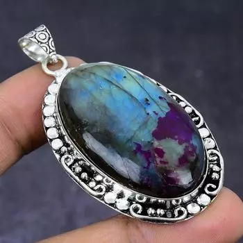 Labradorite Gemstone 925 Steling Silver Jewelry Pendant 2.36 n3n41