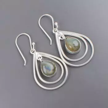 Labradorite Gemstone 925 Sterling Silver Handmade Jewelry Earrings 2.00 For Her EE-34-21