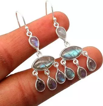 Labradorite gemstone Earring, Solid 925 Sterling Silver Earring, Gift For her, Birthstone Jewelry, Earrings For Women