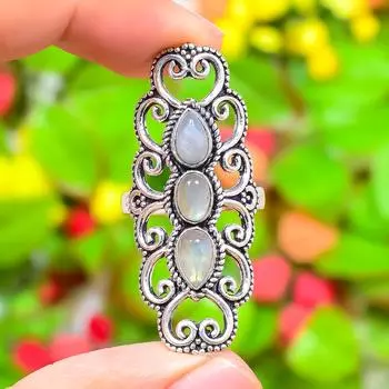 Labradorite Gemstone Handmade 925 Sterling Silver Jewelry Ring Size 10 j7o44