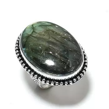 Labradorite Gemstone Handmade 925 Sterling Silver Jewelry Ring Size 10 m5w52