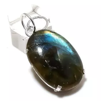 Labradorite Gemstone Handmade 925 Sterling Silver Jewelry Pendant 1.81 V3k61