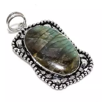 Labradorite Gemstone Handmade 925 Sterling Silver Jewelry Pendant 2.64 j8Y10