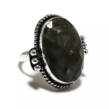 Labradorite Gemstone Handmade 925 Sterling Silver Jewelry Ring Size 10 i7A89