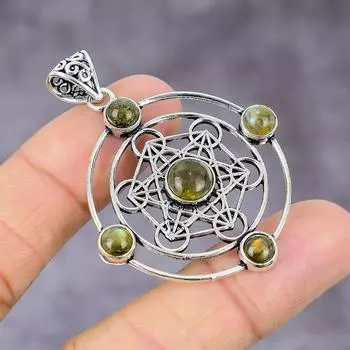 Labradorite Gemstone Handmade 925 Sterling Silver Jewelry Pendant 2.17 F4F58
