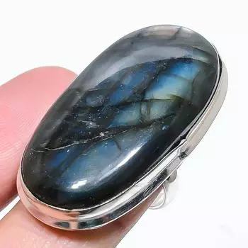 Labradorite Gemstone Handmade 925 Sterling Silver Jewelry Ring Size 9 Y8H77