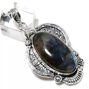 Labradorite Gemstone Handmade 925 Sterling Silver Jewelry Pendant 2.25 U4K03