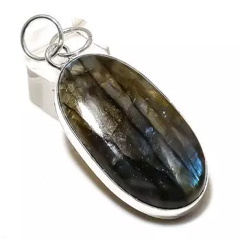 Labradorite Gemstone Handmade 925 Sterling Silver Jewelry Pendant 2.36 s6u43