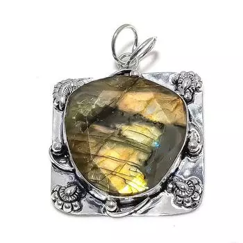 Labradorite Gemstone Handmade 925 Sterling Silver Jewelry Pendant 2.17 z7J23