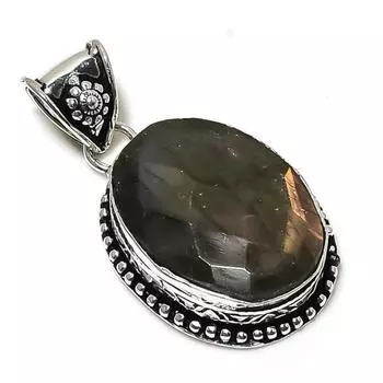 Labradorite Gemstone Handmade 925 Sterling Silver Jewelry Pendant 1.77 V9F20