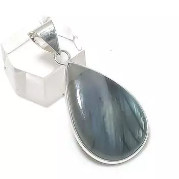 Labradorite Gemstone Handmade 925 Sterling Silver Jewelry Pendant 1.65 s6D97