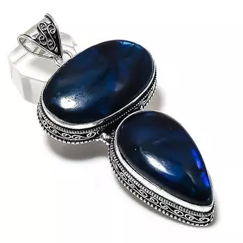 Labradorite Gemstone Handmade 925 Sterling Silver Jewelry Pendant 3.15 o7J56