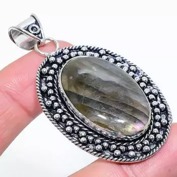 Labradorite Gemstone Handmade 925 Sterling Silver Jewelry Pendant 2.52 s4I17