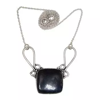 Labradorite Necklace Blue Silver Natural Beads Gifted Pendant Cts