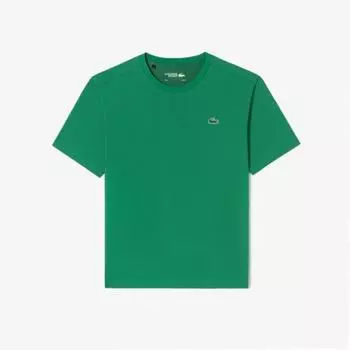 LACOSTE Common Coolmax Текстурированная футболка с коротким рукавом [Зеленый]