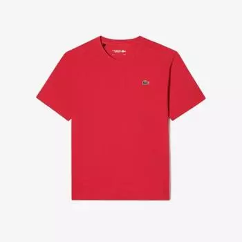 LACOSTE Common Coolmax Текстурированная футболка с коротким рукавом [Красный]