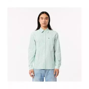 Lacoste Мужская рубашка Oxford Stripe [зеленая]