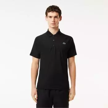 LACOSTE Мужская функциональная рубашка-поло с короткими рукавами реглан [черный]