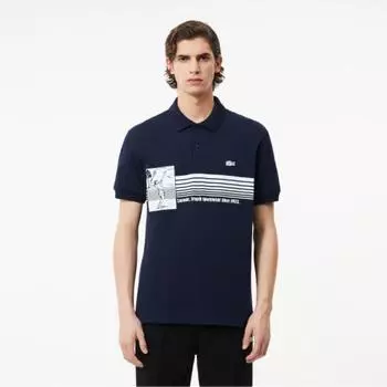 LACOSTE Мужская футболка-поло с рисунком L1212 MIF Tennisman [Темно-синий]
