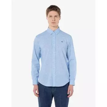 Lacoste Мужская новая льняная рубашка в клетку Ch293e 54g Hbp 040