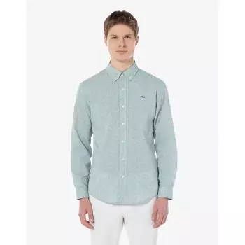 Lacoste Мужская новая льняная рубашка в клетку Ch293e 54g 316 042