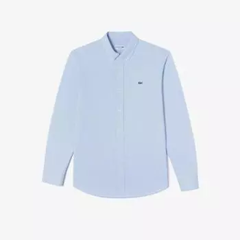 LACOSTE Мужская однотонная рубашка из джерси [Синий] 038