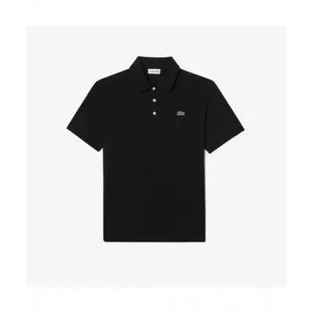 LACOSTE Мужская рубашка-поло классического кроя с широким воротником [черный]
