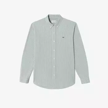 LACOSTE Мужская рубашка в полоску из джерси [зеленый]