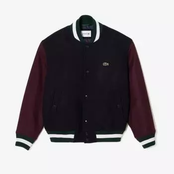 LACOSTE Мужской бейсбольный джемпер из смесовой шерсти [черный]