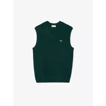 LacoSte Мужской жилет из рубчатой ткани с V-образным вырезом AH3143 54n Yzp q2nAh3143 54nYzp 003