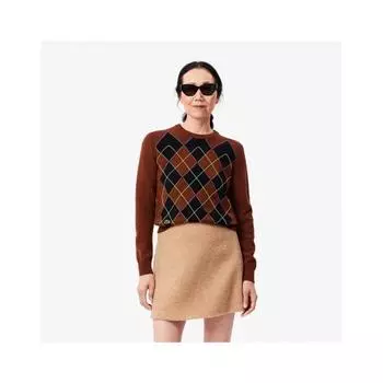 LacoSte Women S Argyle Crewneck Sweater Af2616 54n I62 034