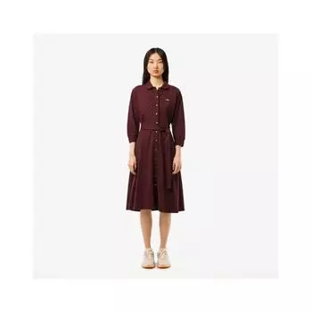 LacoSte Women S Fit And Flare Belted Polo dreSS Ef0850 54n Bzd 034