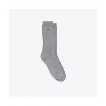 LacoSte Women S Ribbed looSe SockS [melange Gray] 0TU