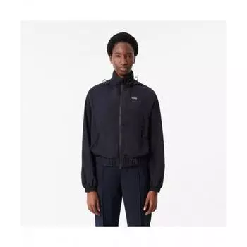Lacoste Женская короткая нейлоновая спортивная куртка с капюшоном [темно-синий] 034