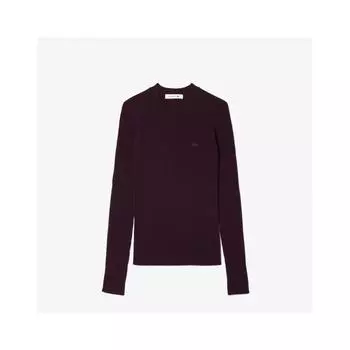 LacoSte Women S Slim Fit Ribbed Crewneck Sweater Af2576 54n Bzd 034