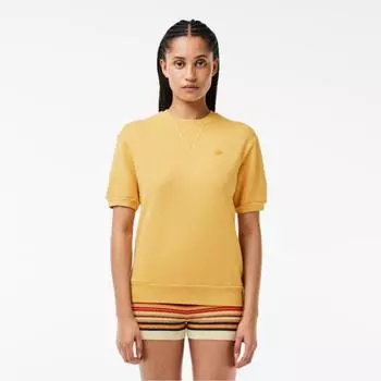 LACOSTE Женская футболка Eco Dying Natural с коротким рукавом [Коралловый]
