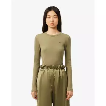 Lacoste Женская футболка S Ribbed Slim FiT с длинным рукавом Tf1692 54n Bmy 036