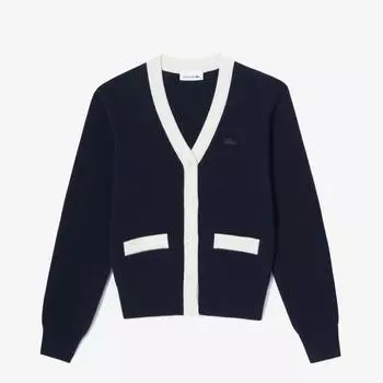 LACOSTE Женский кардиган в стиле колор-блок AF195E 53N HDE