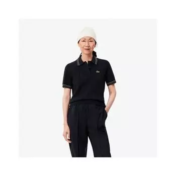 LacoSte Женский свитер-поло с короткими рукавами и цветной отделкой Af2620 54n I61 034