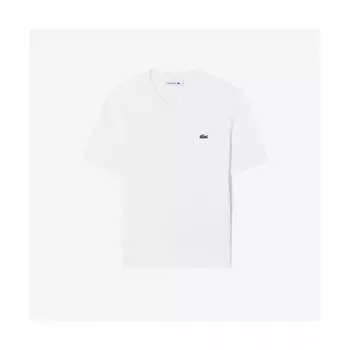LACOSTE Женский свитер с коротким рукавом и круглым вырезом [Белый] 034