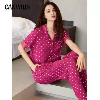 Ladies Love Polka Dot Modal Cotton Double Pocket Cardigan Loungewear Fashion Ladies Ladies Love Polka Dot Modal Cotton Double Pocket Cardigan Loungewear Ladies ... M розы красного