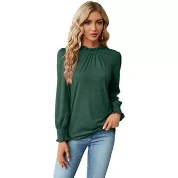 Ladies New Versatile Work Four Seasons Leisure Daily Sexy Beautiful Loose Top Long Sleeve T-Shirt S белый