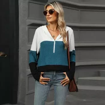 Ladies New Versatile Work Four Seasons Leisure Daily Sexy Beautiful Loose Top Long Sleeve T-Shirt S павлин голубой