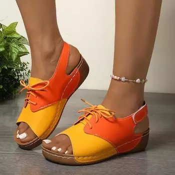 Ladies Shoes 2025 New Summer Platform Women s Sandals Casual Roman Sandals Women Mixed Color Wedges Shoes for Women Sandalias 36