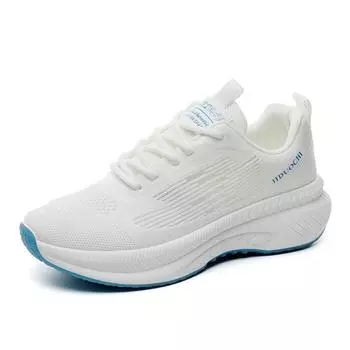 Ladies Simple Casual White Shoes Wholesale Thick Sole Lightweight Spring Breathable Women Sports Shoes Fashion Sneakers 40 чёрный