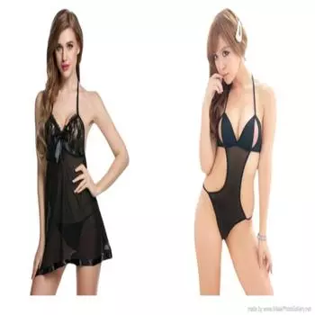Ladysta женская черная ночная рубашка BabyDoll, свободный размер (С, М, Л)